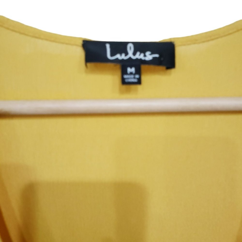 Lulus Much Obliged Golden Yellow Wrap Maxi Dress Women's Size M - Picture 8 of 14